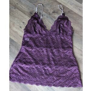 Foxers Romantic Goth Dark Fairy Purple Lace Babydoll Cami L